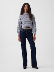 Gap Dark Indigo Wash Mid Rise Relaxed Flare Jeans - Image 4 of 5