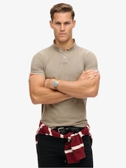 Superdry Destroy Dove Grey Vint Destroy 100% Cotton Polo Shirt - Image 1 of 5