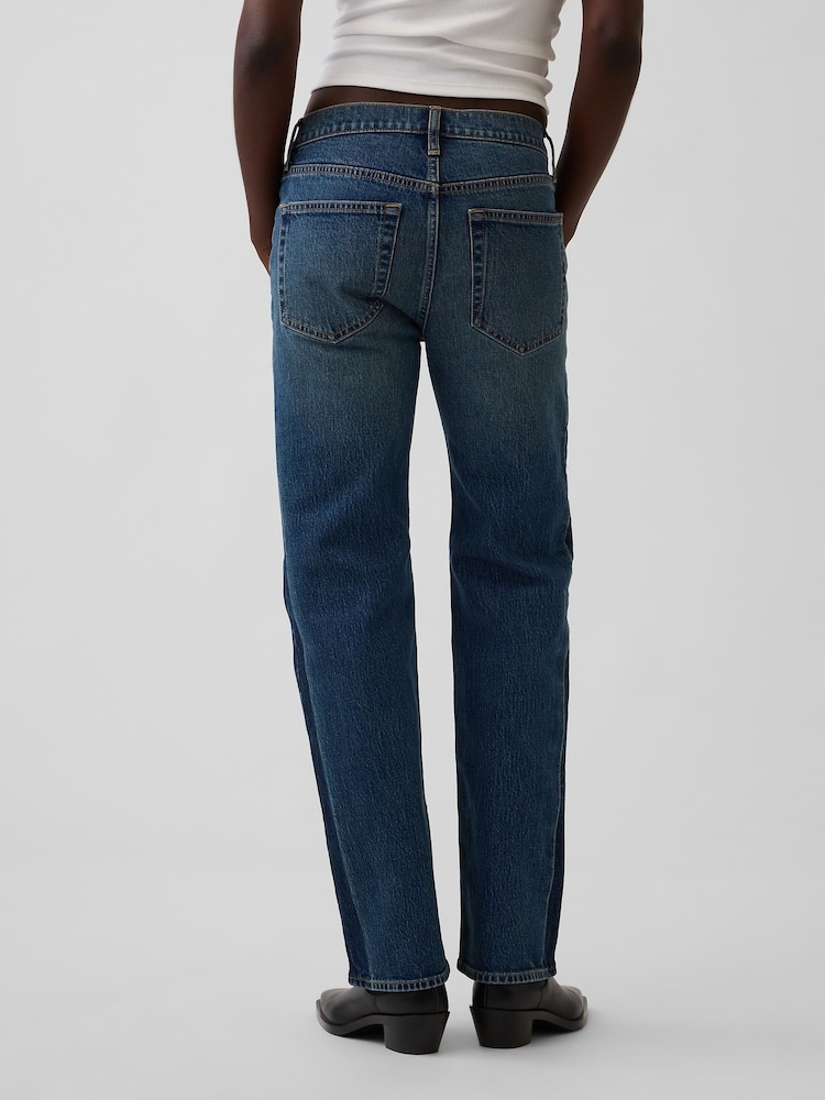 Gap Dark Wash Mid Rise Relaxed Straight Jeans - Image 2 of 6 Gap Dark Wash Mid Rise Relaxed Straight Jeans - Image 2 of 6