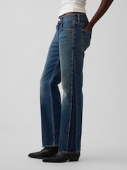 Gap Dark Wash Mid Rise Relaxed Straight Jeans - Image 3 of 6