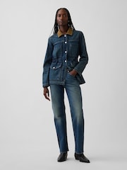 Gap Dark Wash Mid Rise Relaxed Straight Jeans - Image 4 of 6