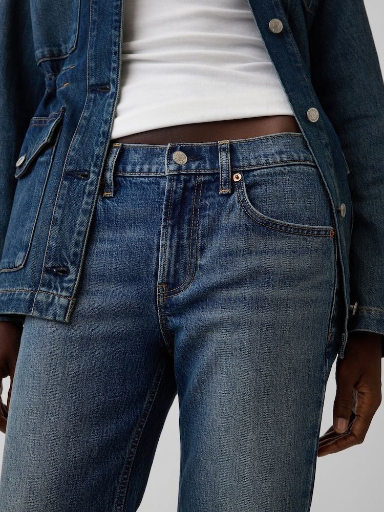 Gap Dark Wash Mid Rise Relaxed Straight Jeans - Image 6 of 6 Gap Dark Wash Mid Rise Relaxed Straight Jeans - Image 6 of 6