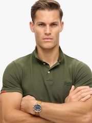 Superdry Destroy Army Khaki Vint Destroy 100% Cotton Polo Shirt - Image 2 of 3