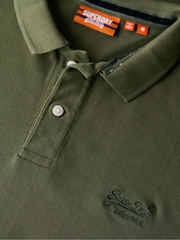 Superdry Destroy Army Khaki Vint Destroy 100% Cotton Polo Shirt - Image 3 of 3