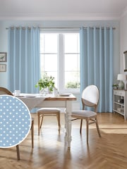 Laura Ashley China Blue Louise Star Made to Measure Curtains - Image 1 of 8