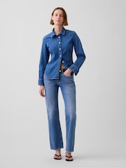Gap Medium Wash Mid Rise Relaxed Straight Jeans - Image 1 of 5