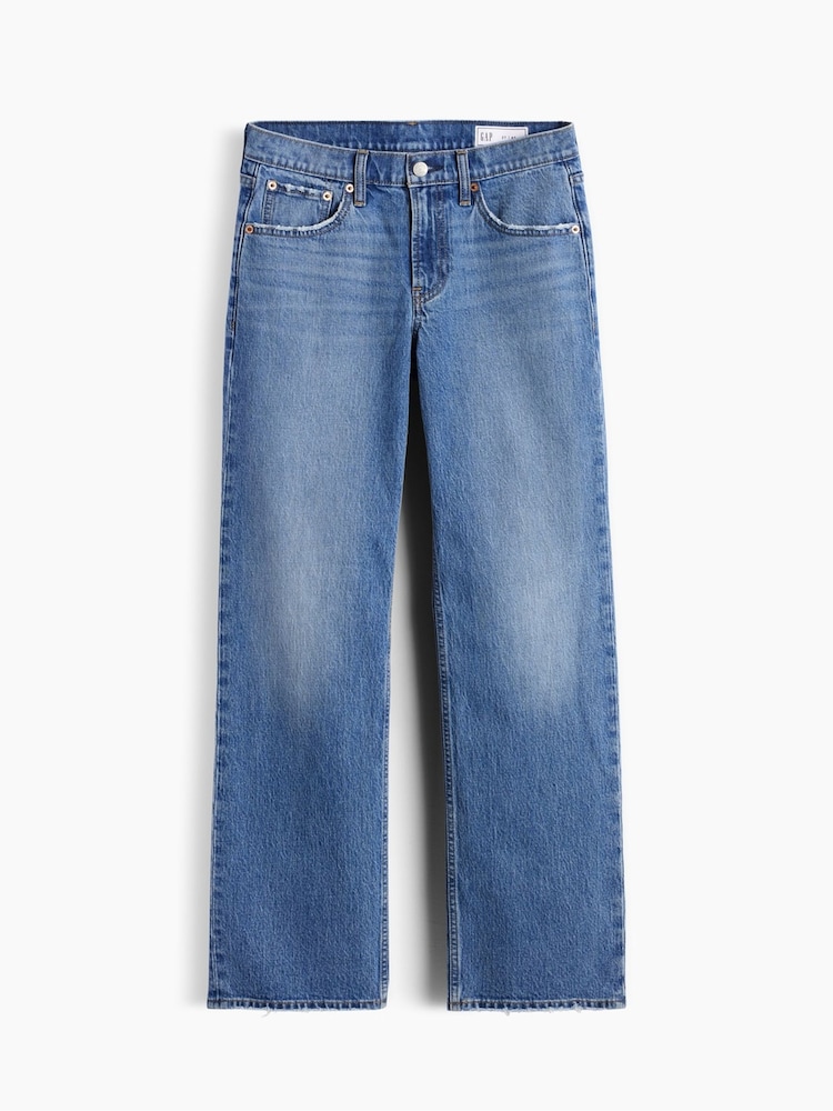 Gap Medium Wash Mid Rise Relaxed Straight Jeans - Image 5 of 5 Gap Medium Wash Mid Rise Relaxed Straight Jeans - Image 5 of 5