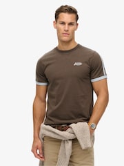 Superdry Bracken Brown 100% Cotton Essential Logo Retro T-Shirt - Image 1 of 5