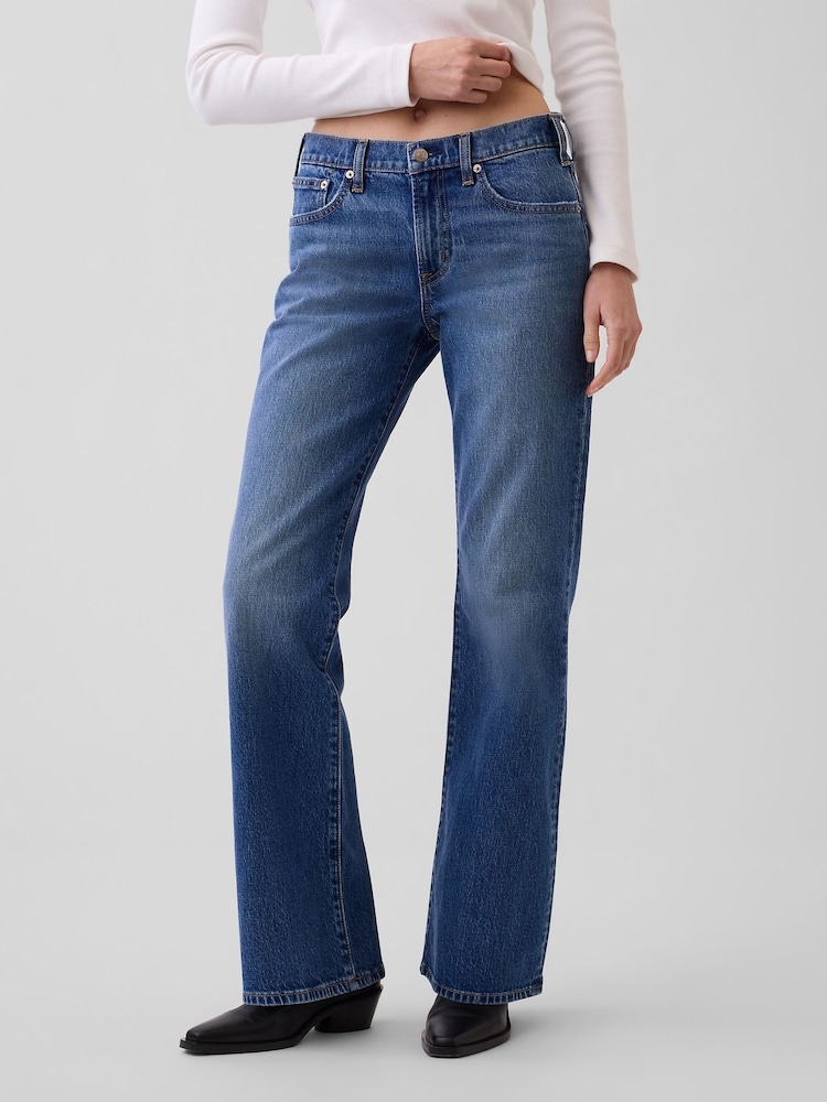 Gap Medium Wash Mid Rise Relaxed Flare Jeans - Image 1 of 5 Gap Medium Wash Mid Rise Relaxed Flare Jeans - Image 1 of 5