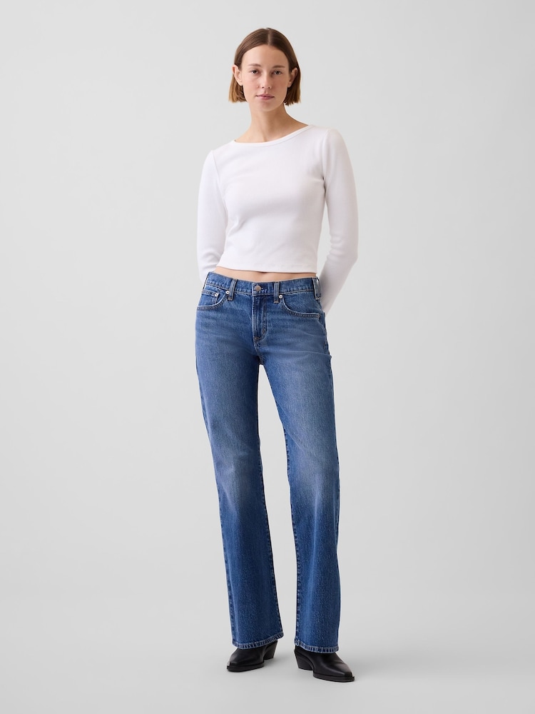 Gap Medium Wash Mid Rise Relaxed Flare Jeans - Image 5 of 5 Gap Medium Wash Mid Rise Relaxed Flare Jeans - Image 5 of 5