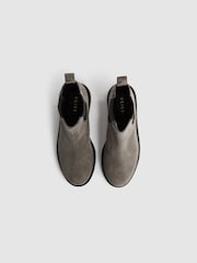 Reiss Grey Thea Suede Chelsea Boots - Image 3 of 5