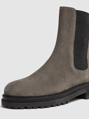 Reiss Grey Thea Suede Chelsea Boots - Image 5 of 5
