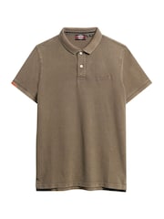 Superdry Destroy Morel Brown Vint Destroy 100% Cotton Polo Shirt - Image 4 of 5
