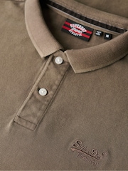 Superdry Destroy Morel Brown Vint Destroy 100% Cotton Polo Shirt - Image 5 of 5