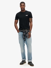 Superdry Black Dark Essential Logo Embroidery T-Shirt - Image 2 of 5
