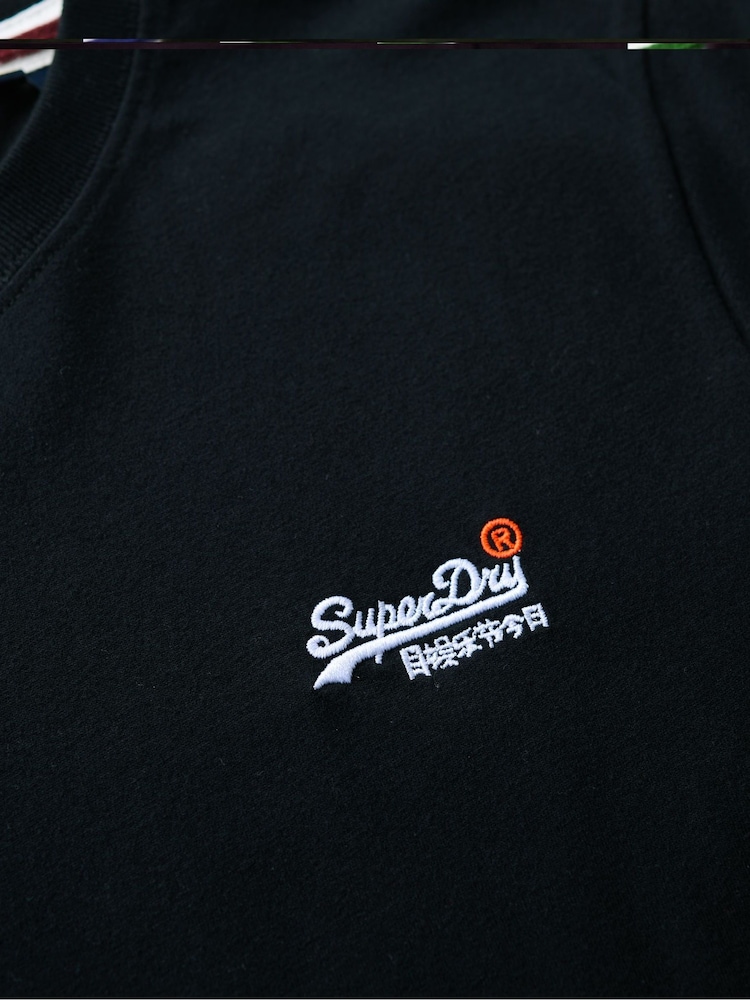 Superdry Black Dark Essential Logo Embroidery T-Shirt - Image 5 of 5