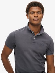 Superdry Destroy Graphic Black Vint Destroy 100% Cotton Polo Shirt - Image 3 of 5