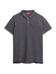 Superdry Destroy Graphic Black Vint Destroy 100% Cotton Polo Shirt - Image 4 of 5