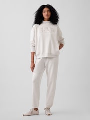 Gap Grey Brannan Bear VintageSoft Oversized Mock Neck Logo Sweatshirt - Image 5 of 6