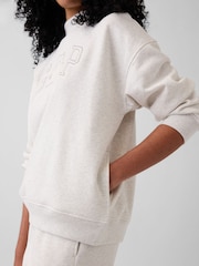 Gap Grey Brannan Bear VintageSoft Oversized Mock Neck Logo Sweatshirt - Image 6 of 6