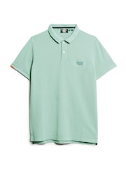 Superdry Destroy Tourmaline Blue Vint Destroy 100% Cotton Polo Shirt - Image 3 of 4