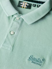 Superdry Destroy Tourmaline Blue Vint Destroy 100% Cotton Polo Shirt - Image 4 of 4