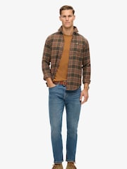 Superdry Dark Tobacco Marl Machined Goods Workwear T-Shirt - Image 2 of 6