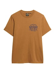 Superdry Dark Tobacco Marl Machined Goods Workwear T-Shirt - Image 4 of 6