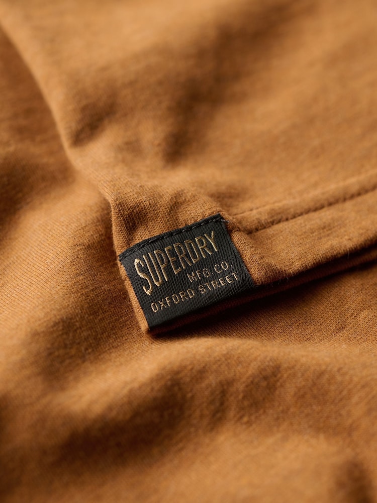 Superdry Dark Tobacco Marl Machined Goods Workwear T-Shirt - Image 6 of 6