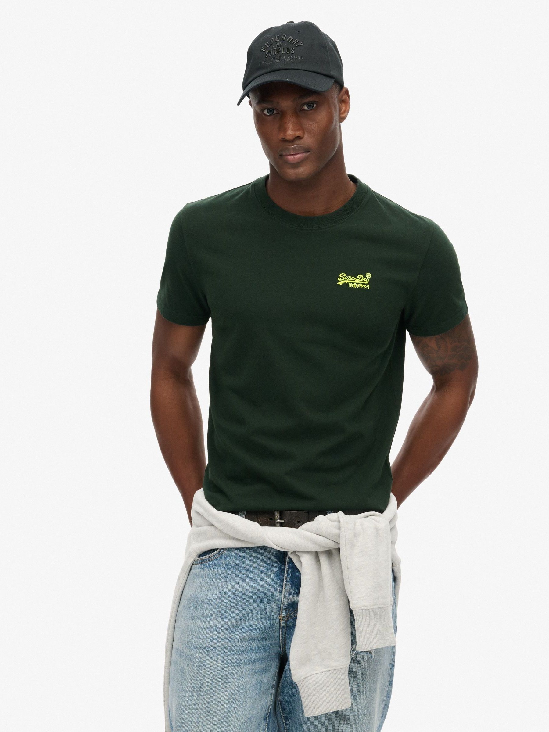 Superdry★ロゴ☆Vステッチ☆アメカジ☆Tシャツ Superdry Vintage Core Logo Classic short sleeve v neck T