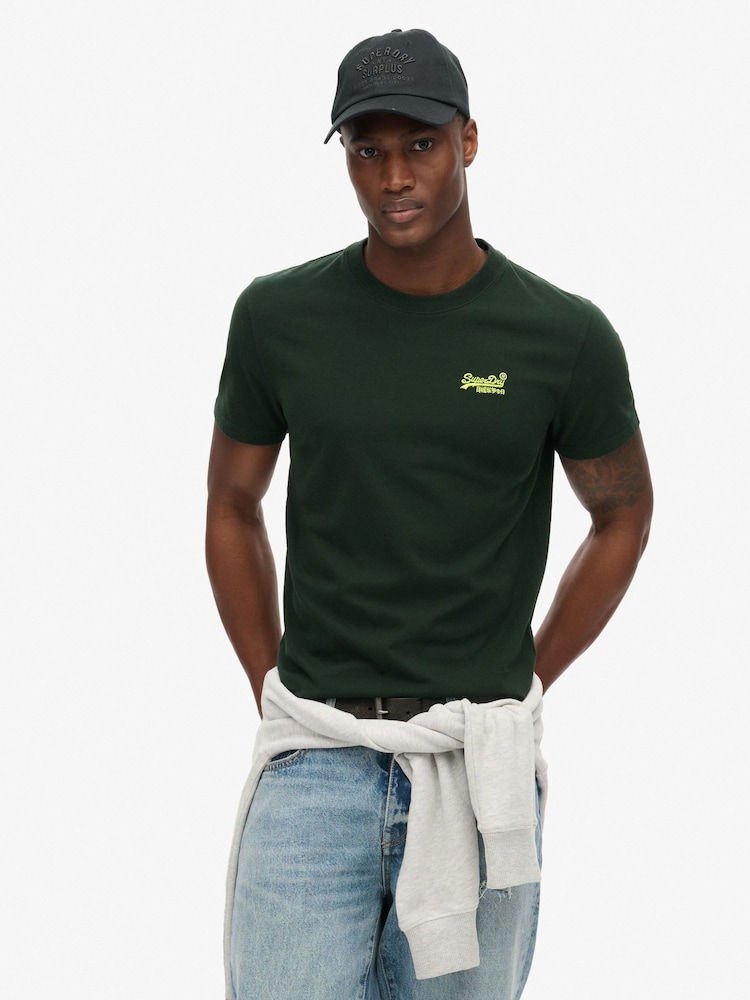 Superdry Forest Green Essential Logo Embroidery T-Shirt - Image 1 of 4