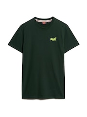 Superdry Forest Green Essential Logo Embroidery T-Shirt - Image 3 of 4