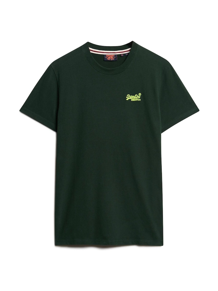 Superdry Forest Green Essential Logo Embroidery T-Shirt - Image 3 of 4