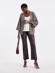 JD Williams Brown Sequin Kimono Sleeve Cardigan - Image 4 of 4