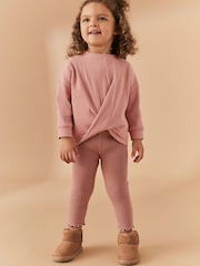 وردي - طقم من بلوفر وبنطلون ضيق مضلع (3 أشهر-7 سنوات) - صورة 1 من 7
