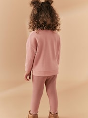 وردي - طقم من بلوفر وبنطلون ضيق مضلع (3 أشهر-7 سنوات) - صورة 3 من 7