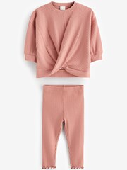 وردي - طقم من بلوفر وبنطلون ضيق مضلع (3 أشهر-7 سنوات) - صورة 4 من 7