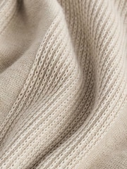 Neutral Regular Fit 100% Cotton Knitted Textured Stripe Polo Shirt - Image 7 of 7