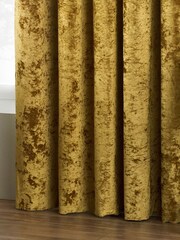 Riva Paoletti Ochre Yellow Verona Crushed Velvet Eyelet Curtains - Image 2 of 4