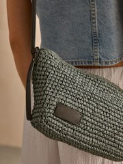 Blue Straw Cross-Body Bag - Image 4 of 9