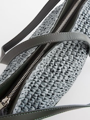 Blue Straw Cross-Body Bag - Image 9 of 9