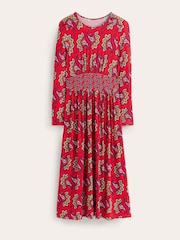 Boden Red Thea Long Sleeve Midi Dress - Image 6 of 6