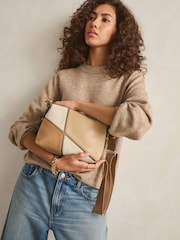 Tan Brown Spliced Colourblock Cross-Body Bag - Image 2 of 9