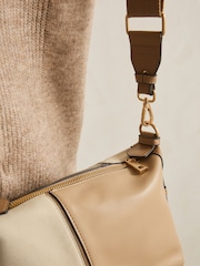 Tan Brown Spliced Colourblock Cross-Body Bag - Image 4 of 9