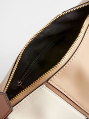 Tan Brown Spliced Colourblock Cross-Body Bag - Image 7 of 9