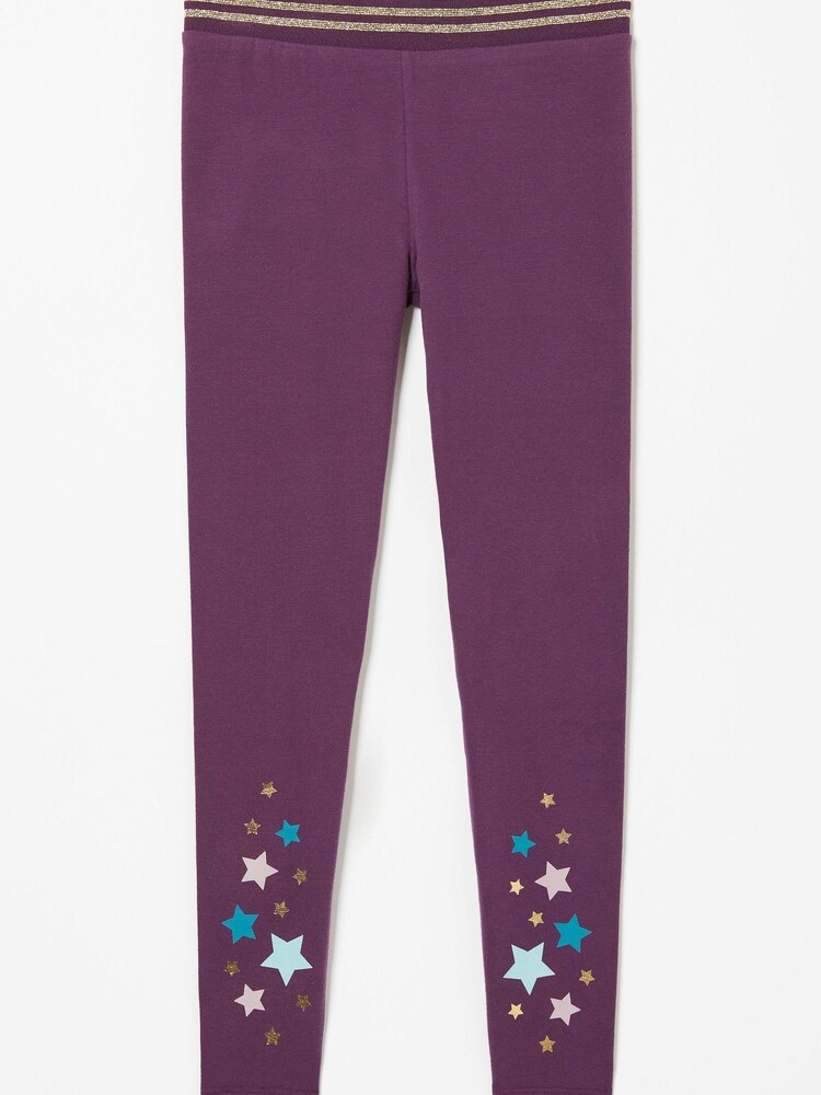 FatFace Purple Star Print Leggings - Image 5 of 5