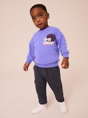 Lilac Purple Sweatshirt and Utility Joggers 2 Piece Set (3mths-7yrs) - Image 1 of 5