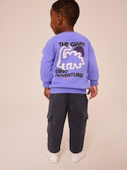 Lilac Purple Sweatshirt and Utility Joggers 2 Piece Set (3mths-7yrs) - Image 2 of 5