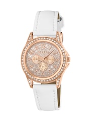 Peers Hardy Girls Tikkers PU Strap Stone Set Case with Glitter Dial White Watch - Image 1 of 6