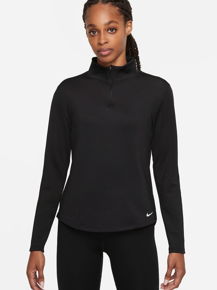 črna - Nike Therma-Fit Half-Zip dolg rokav; Tekaška majica z dolgimi rokavi - Slika 1 iz 5